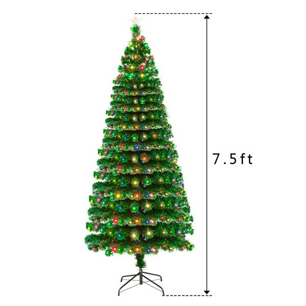 Fiber Optic Christmas Tree with 7.5FT 260 LED Lamps & 260 Branches