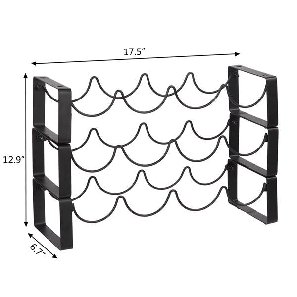3 Tier Stackable 12 Bottles Metal Wine Rack