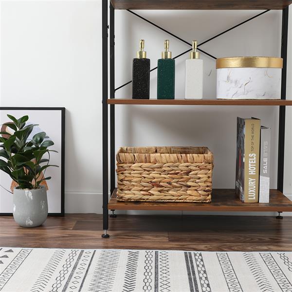 4-Layer Industrial Style Storage Rack In Antique Wood Color