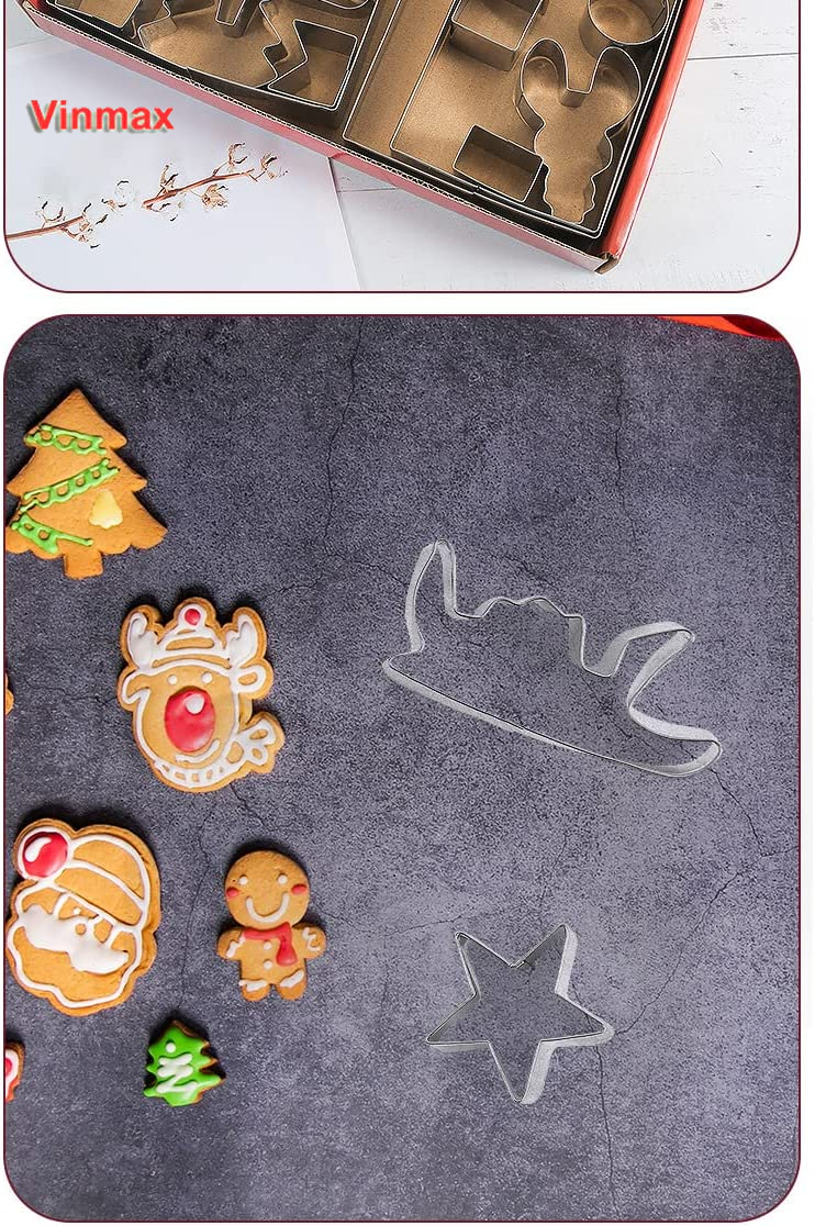 Vinmax Home Cookie molds Christmas Gingerbread House Cookie Model, Cake Sharpener, 10 Pieces