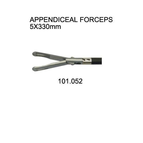 Carejoy Medical Endoscopy 5mm FDA CE Appendiceal Forceps - Autoclavable Laparoscopic Grasing Grasper for Precise Grabbing, 5X330mm, Brand New