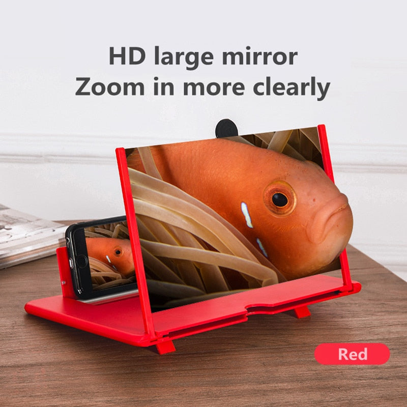 12 inch 3D mobile phone screen magnifying glass smartphone stand