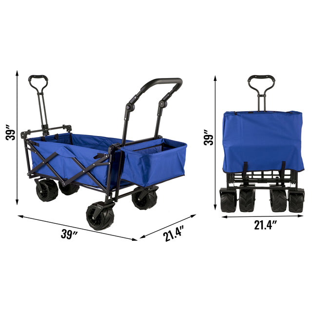 Removable Canopy Oxford Cloth Collapsible Shopping  Camping Beach Cart