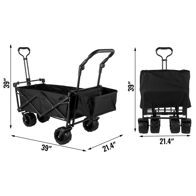 Removable Canopy Oxford Cloth Collapsible Shopping  Camping Beach Cart