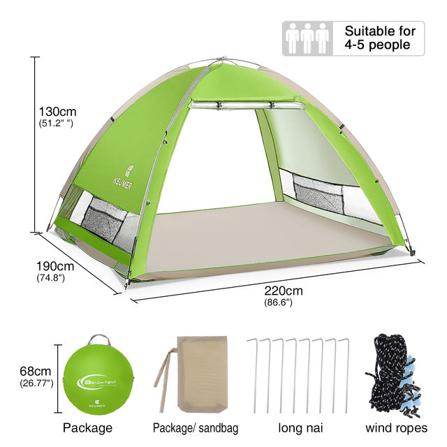 4-5 Person Portable Camping Tent Backpacking Canopy Outdoor Travel Hiking