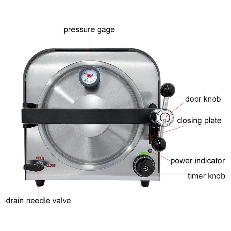 Efficient and Reliable Autoclave Sterilizer Steam for Dental Labs and Medical Equipment - 14L / 900W / 110V